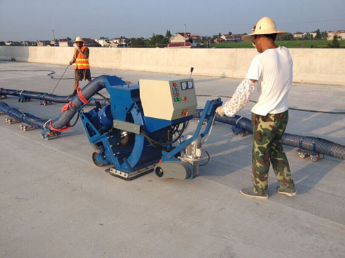 江陰市江陰大道路麵拋丸施工現場